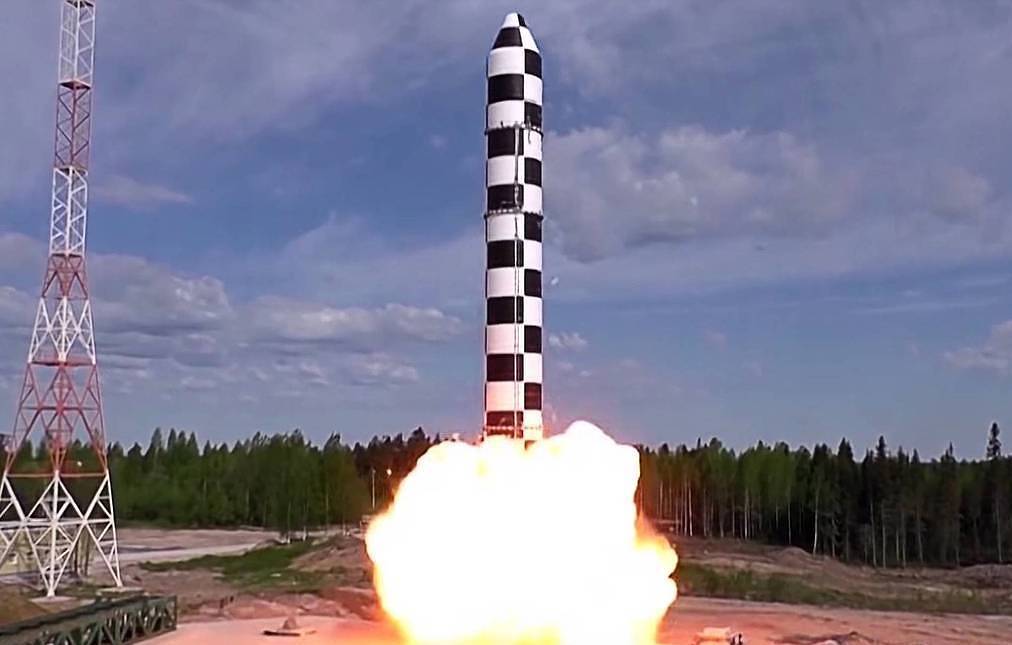 Prueba del ICBM Sarmat ruso.