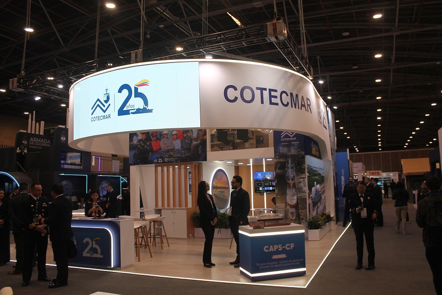 Foto Exclusiva de www.fuerzasmilitares.org - Stand de COTECMAR en Expodefensa 2025