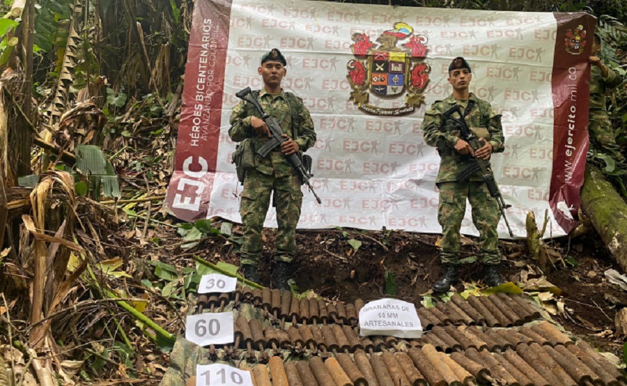 El Ejército Nacional logró destruir artefactos explosivos improvisados que serían utilizados para acciones terroristas en el sur del Tolima