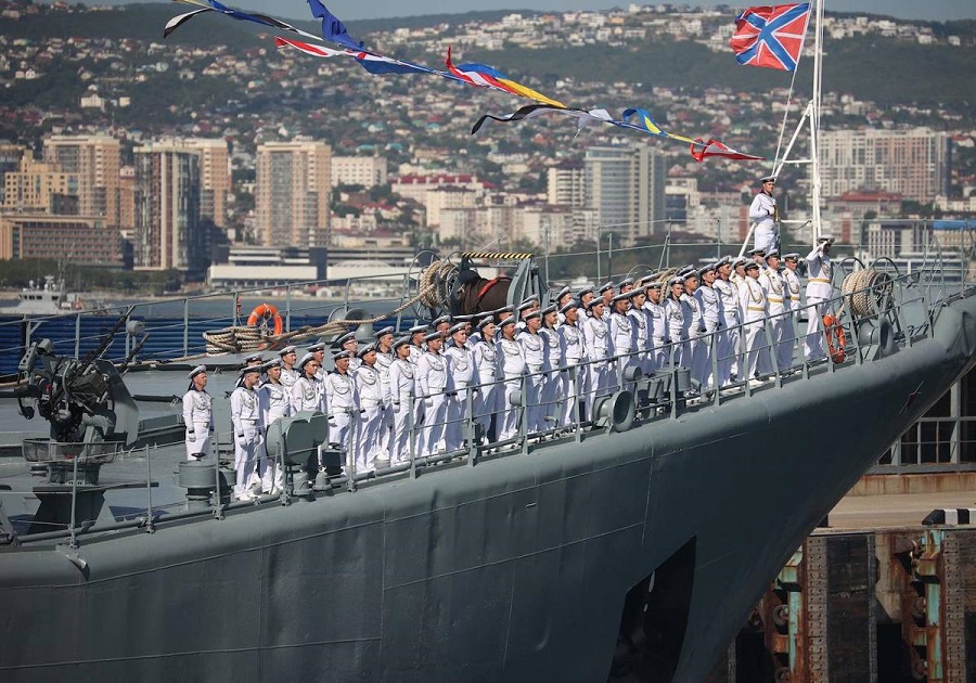 Alarde del poderío naval ruso, en el Día de la Armada, en San Petersburgo